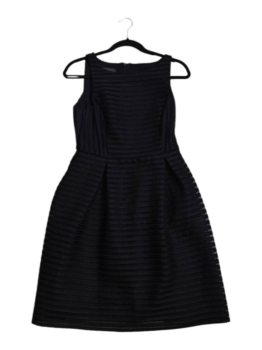 Metaphor Black Textured Sleeveless Midi Dress